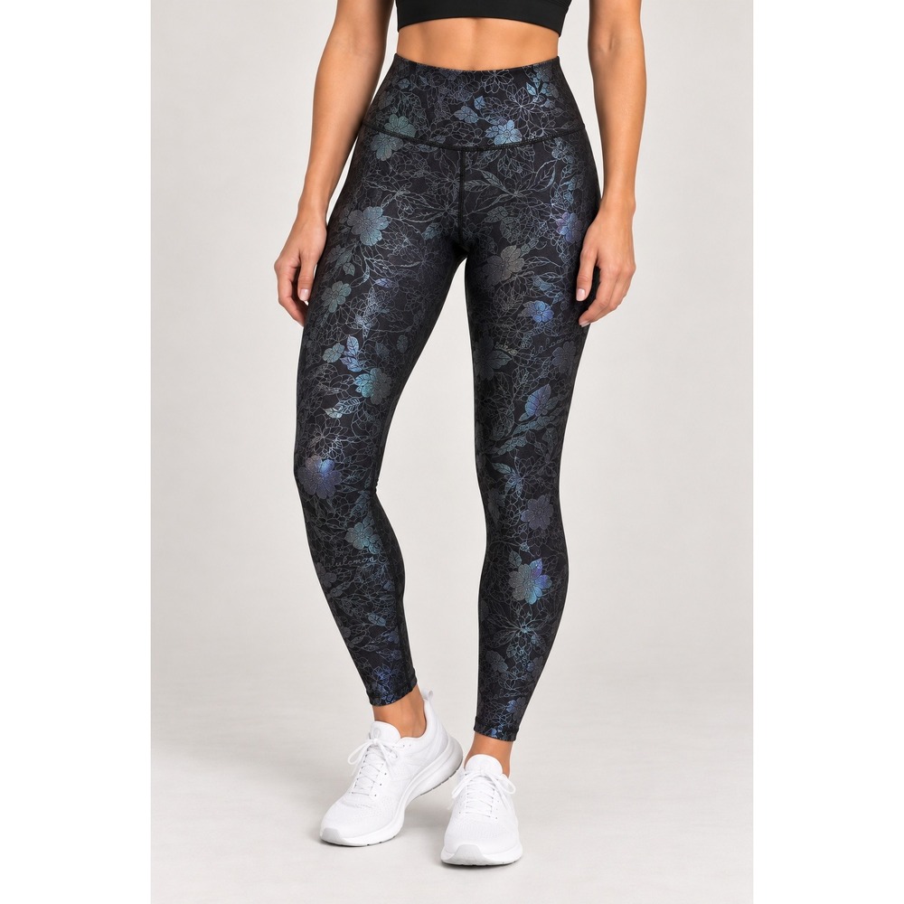 Lululemon Wunder Under High-Rise Tight 28 Logo Flourish Black Iridescent Foil 8
